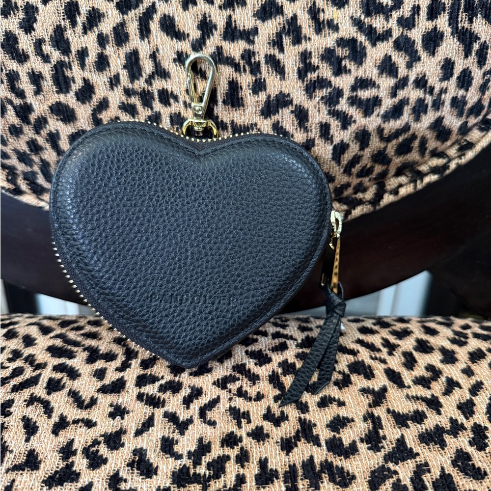 Bandolier Black Heart Key & Card Holder to add to a strap